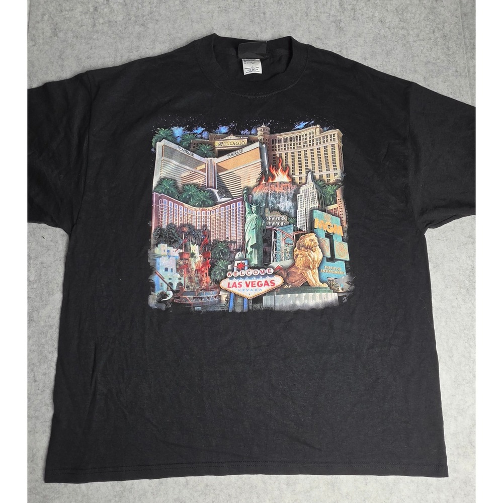 Vintage MGM Mirage Las Vegas T Shirt Mens XL Black Souvenir Graphic USA Knit